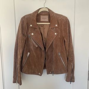 BLANK NYC brown leather moto jacket, size medium